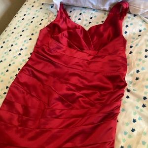 David’s bridal bridesmaid gown satin